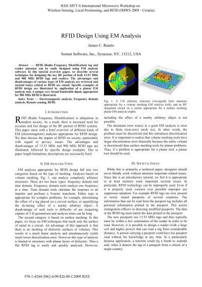 RFID Design Using EM Analysis 